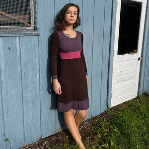 Boden Cotton/Cashmere Blend Colorblock Sweater Dress (10R)